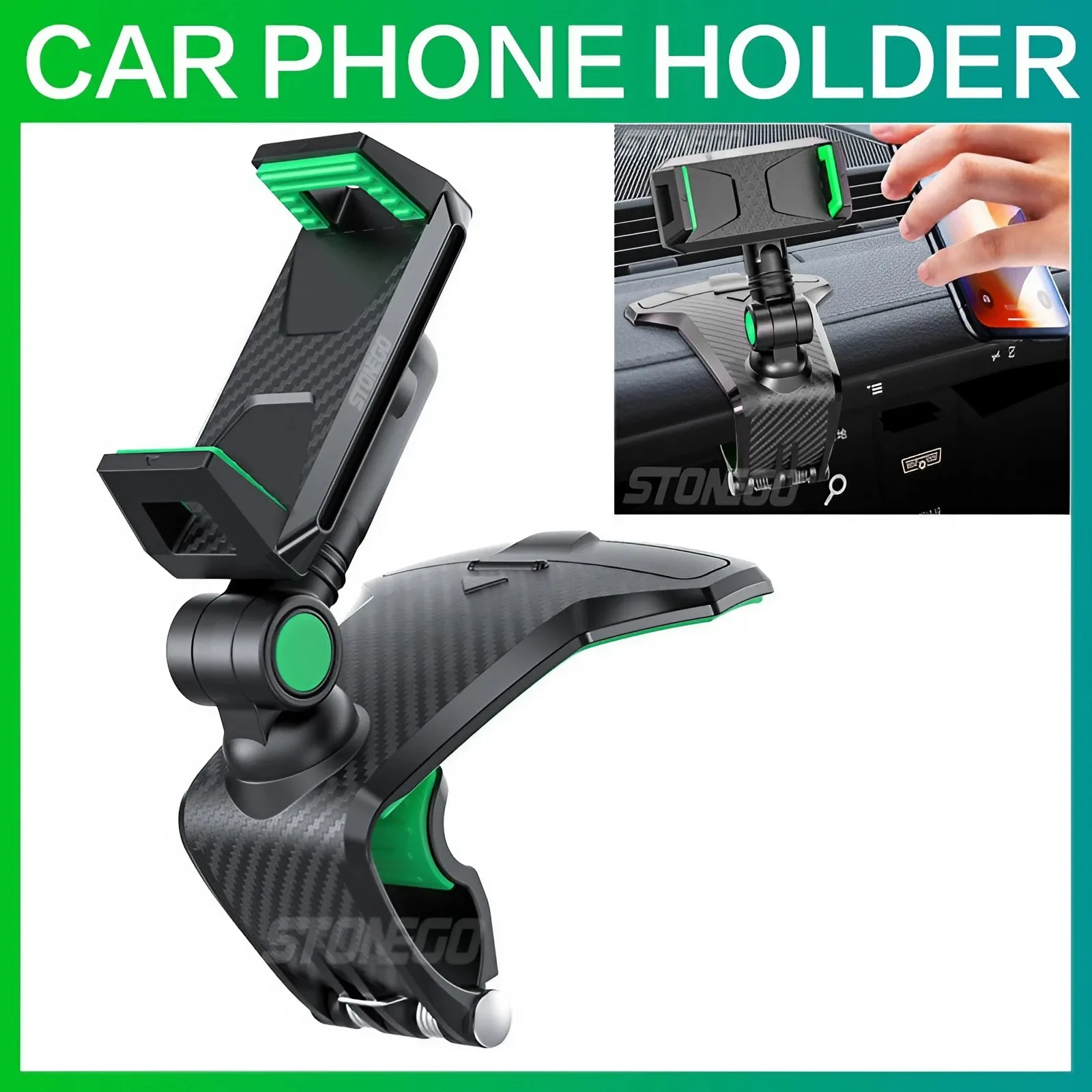 Tablet Car Mount - Universal Dashboard Car Phone Holder Easy
