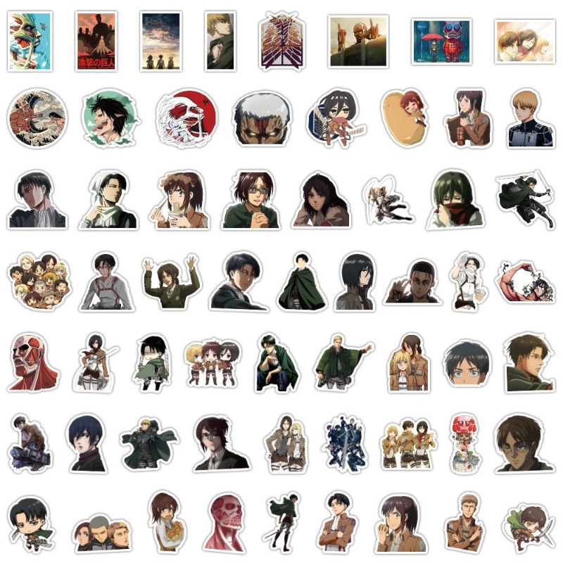 60Pcs Attack on Titan Anime St - Tablet Accessories Aesthetic ulasan dan harga