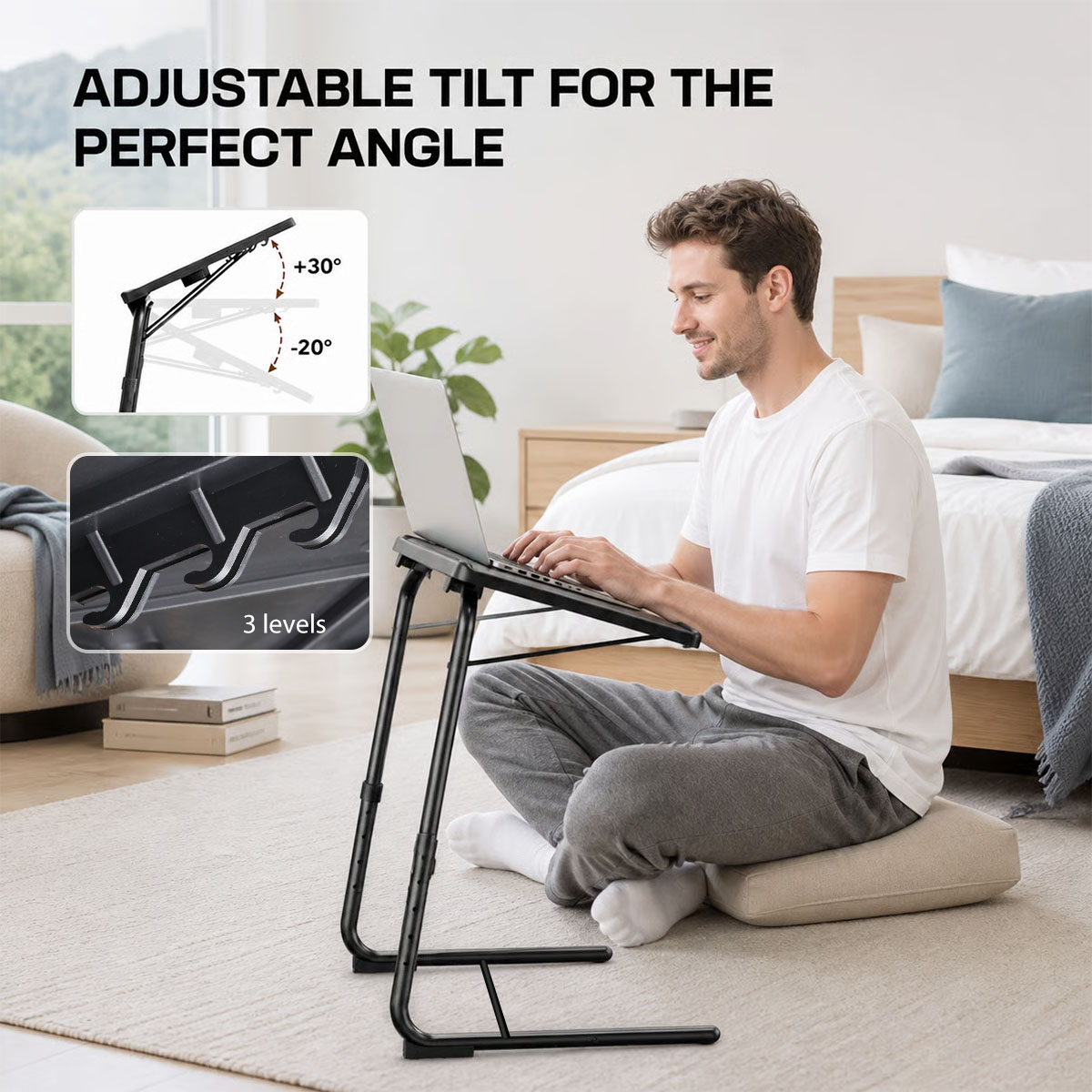 Adjustable Laptop Bed Table 6‑ - Tablet Lap Desk ulasan dan harga