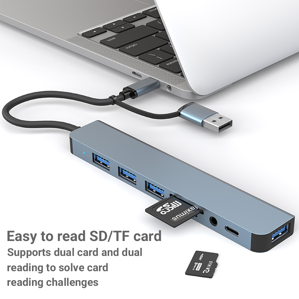 8 in 2 USB +Type C HUB Docking - Microsd Card Tablet ulasan dan harga