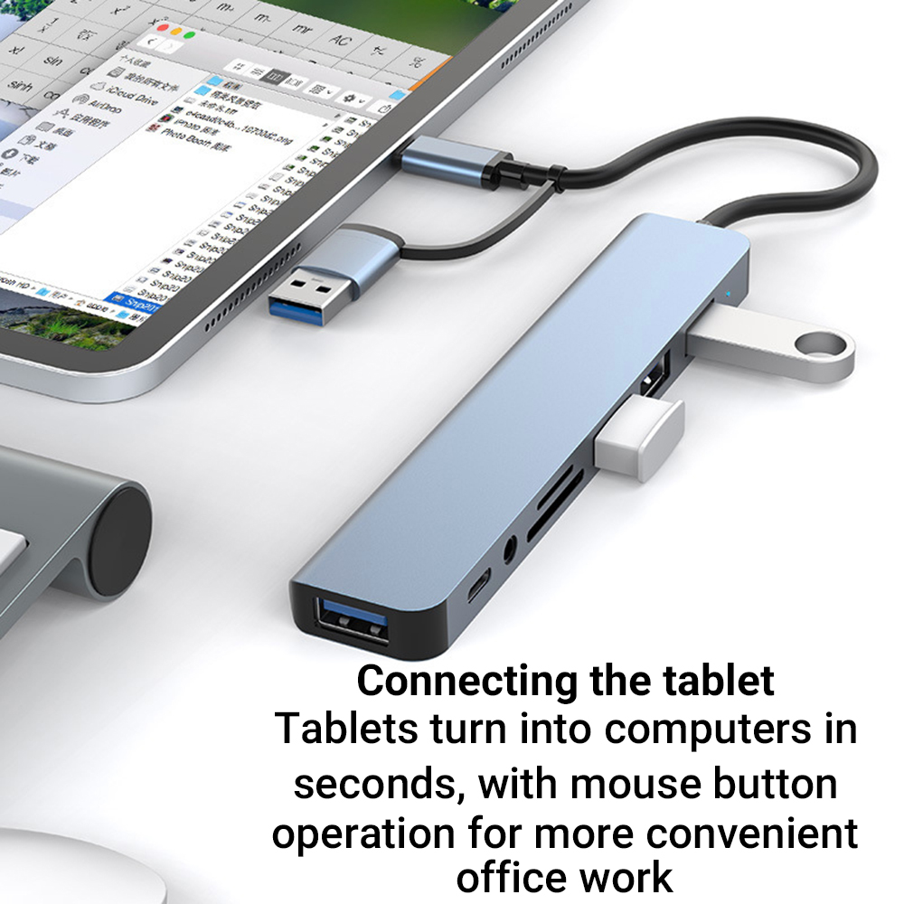 8 in 2 USB +Type C HUB Docking - Microsd Card Tablet ulasan dan harga